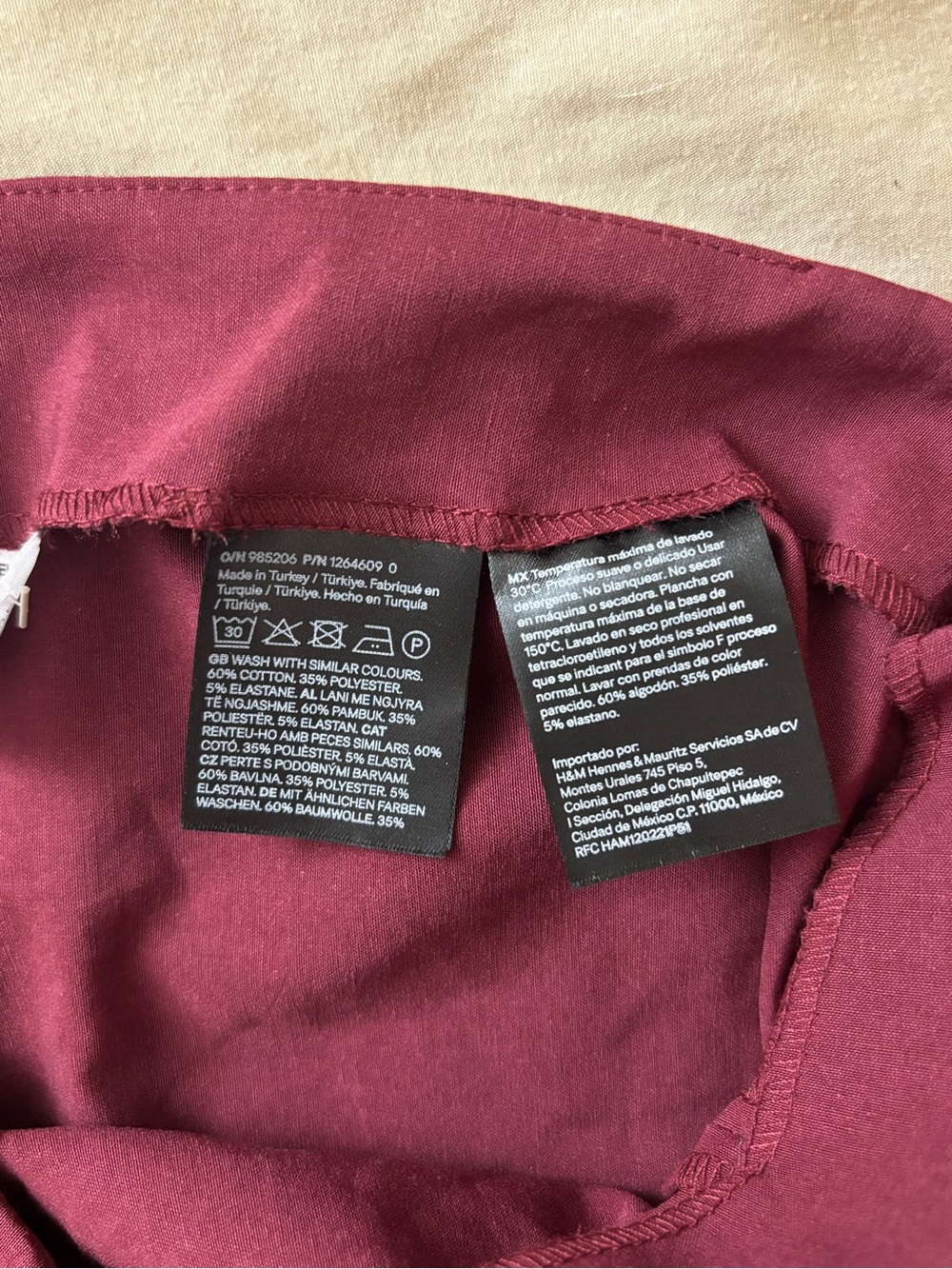 H&M Burgundy Mini Skirt with Twin Bows - Picture 4 of 4